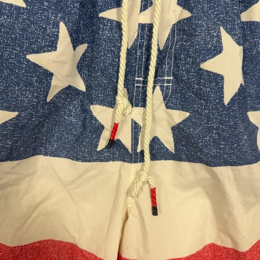 Tommy Hilfiger Swim Trunks Mens XL USA Flag Stars Elastic Waist Mesh Lined